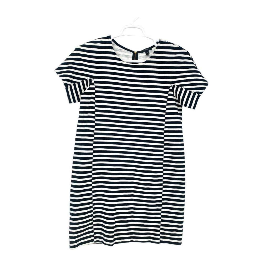 J. Crew Women's Black And White Striped Cotton Blend Tunic‎ Dress Size M Medium